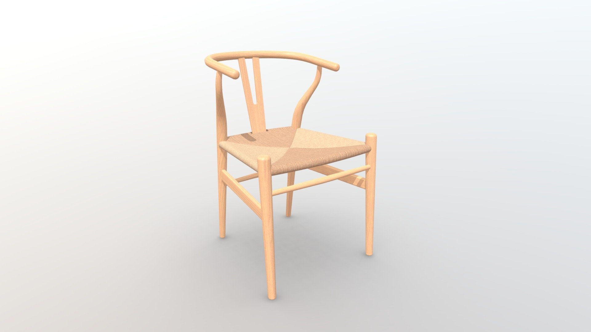 wooden design Y chair dining chair 3d model