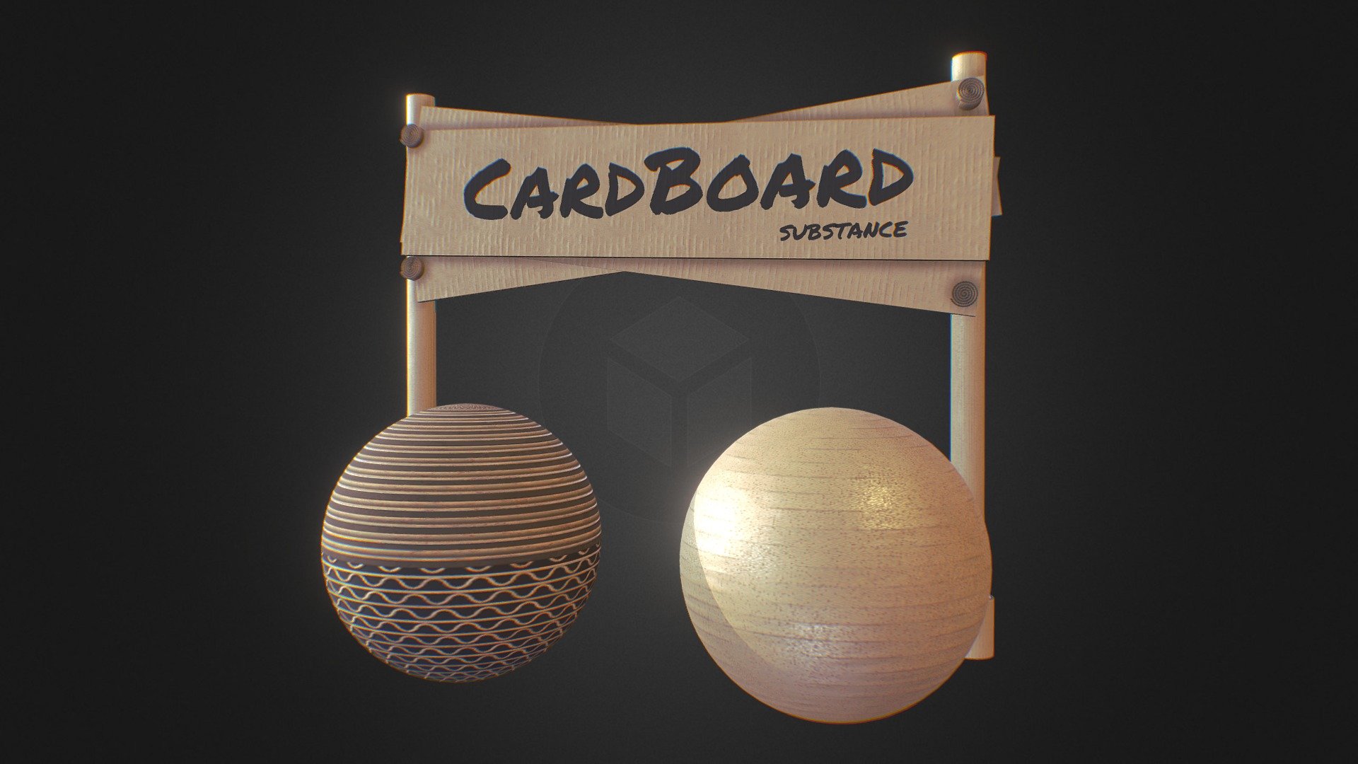 CardBoard study Substance 3d model