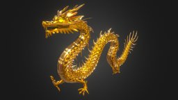 Chinese-style Golden Dragon with PBR Workflow