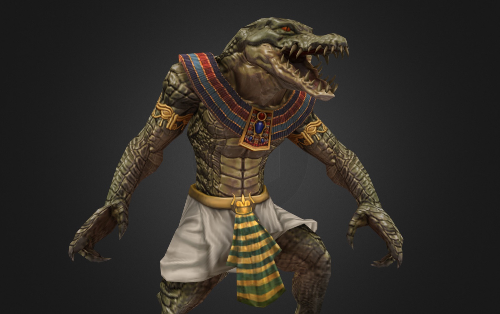 Egypt Crocodile Man 3d model