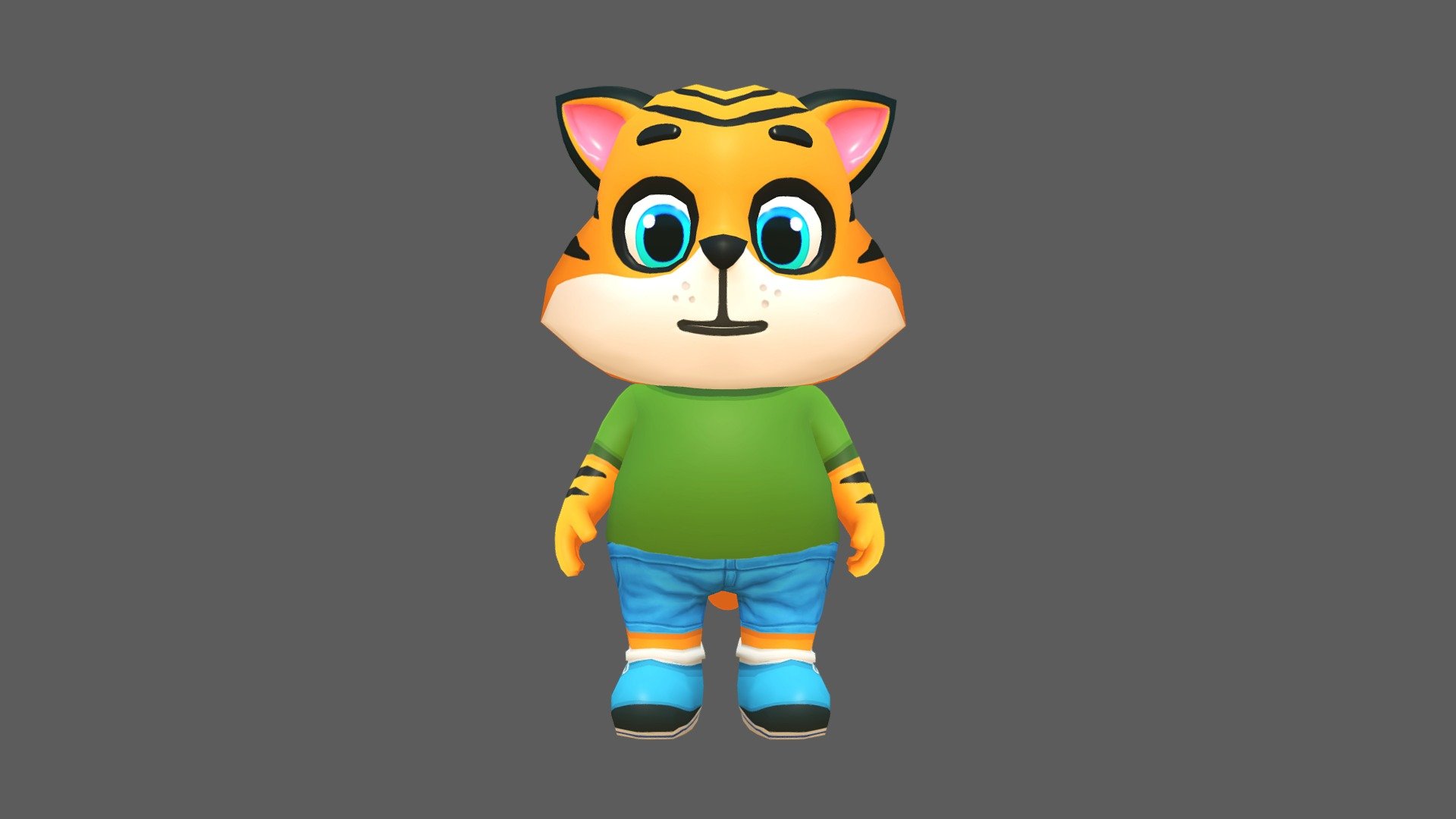 Tiger Cat Animated Rigged 3d model