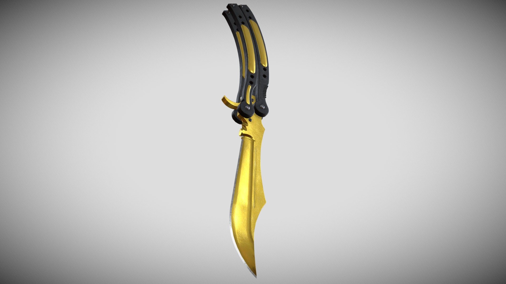 Butterfly Knife Gold 3d model