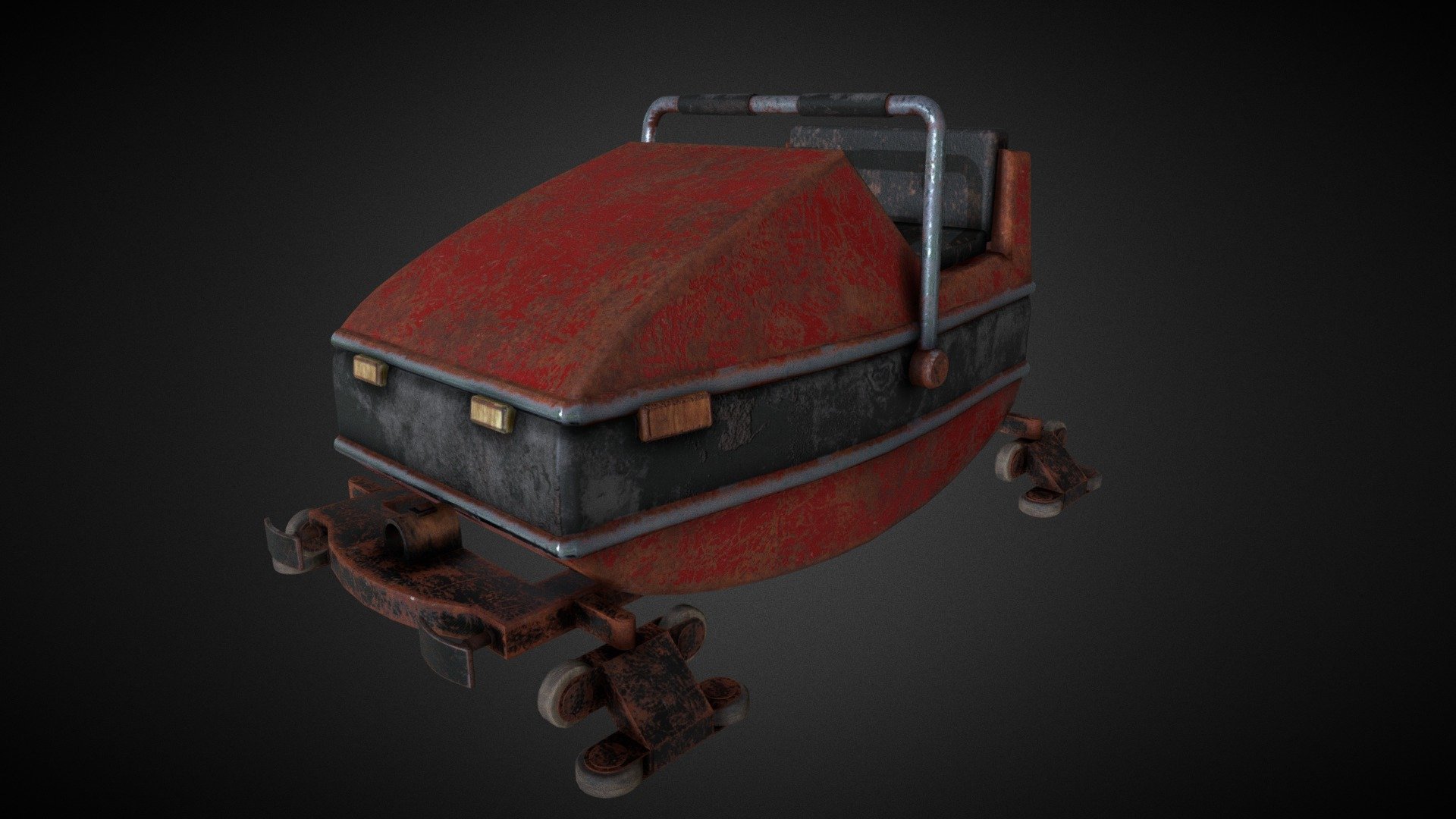 Abandonded Roller Coaster Cart 3d model