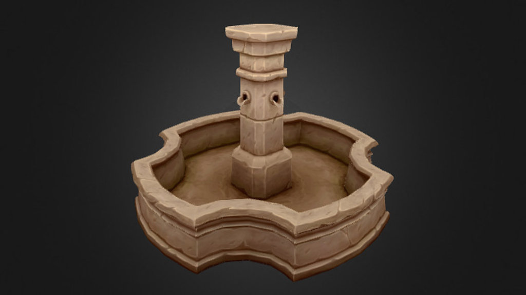 Hand-Painted Fountain 3d model