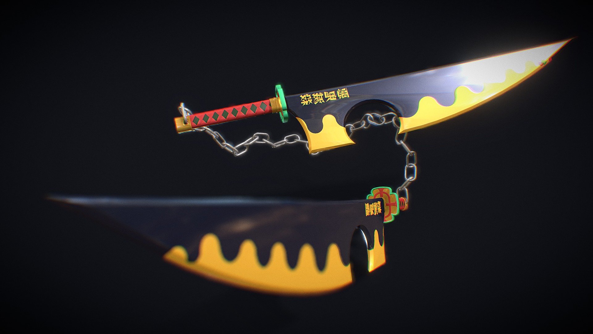 Dual Nichirin Cleavers 3d model