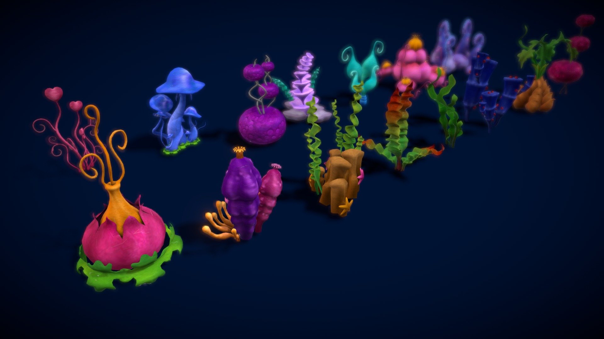 Cartoon Seaweed 8 3d model