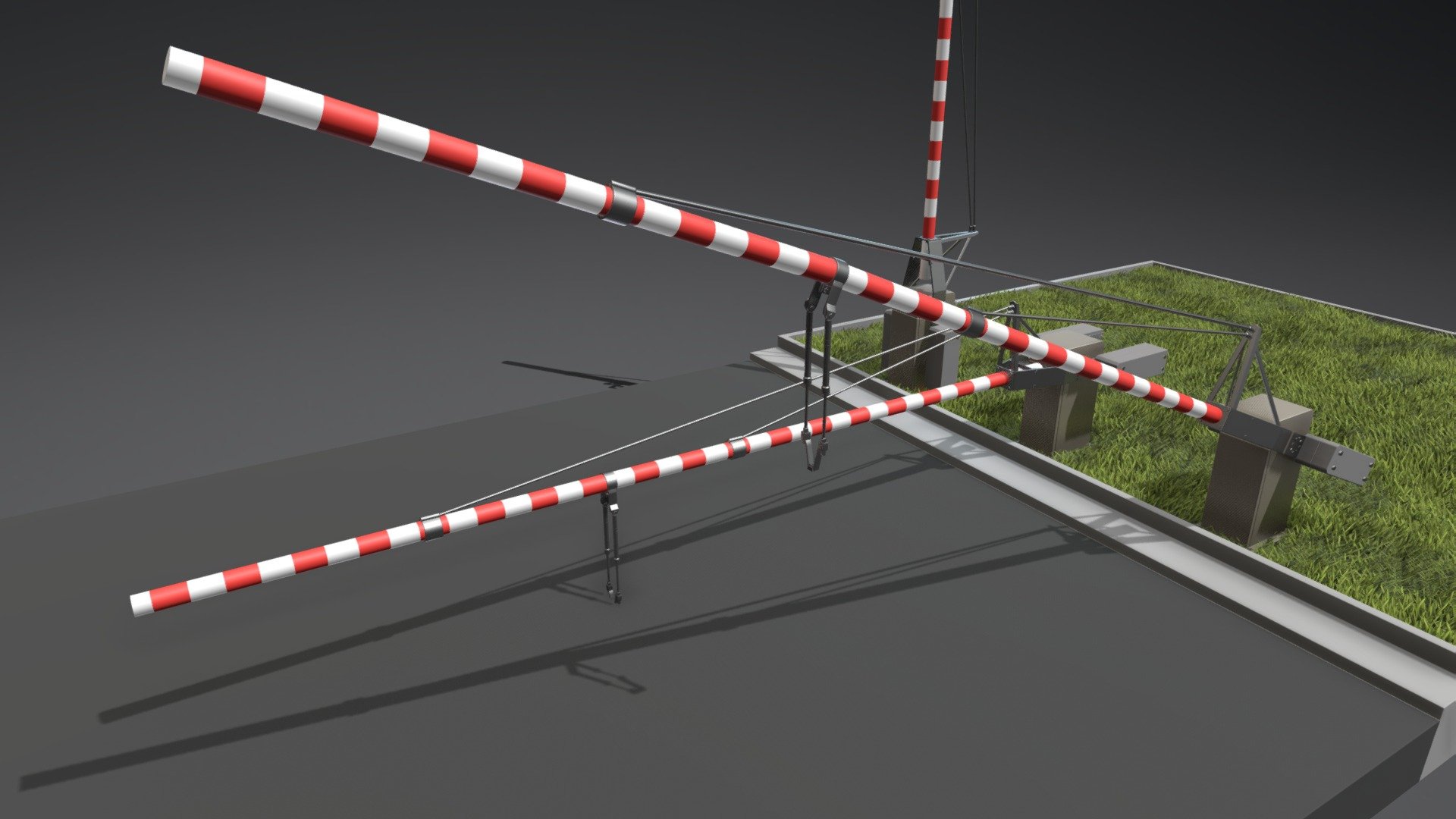 Railroad Barrier 7m (High-Poly) 3d model