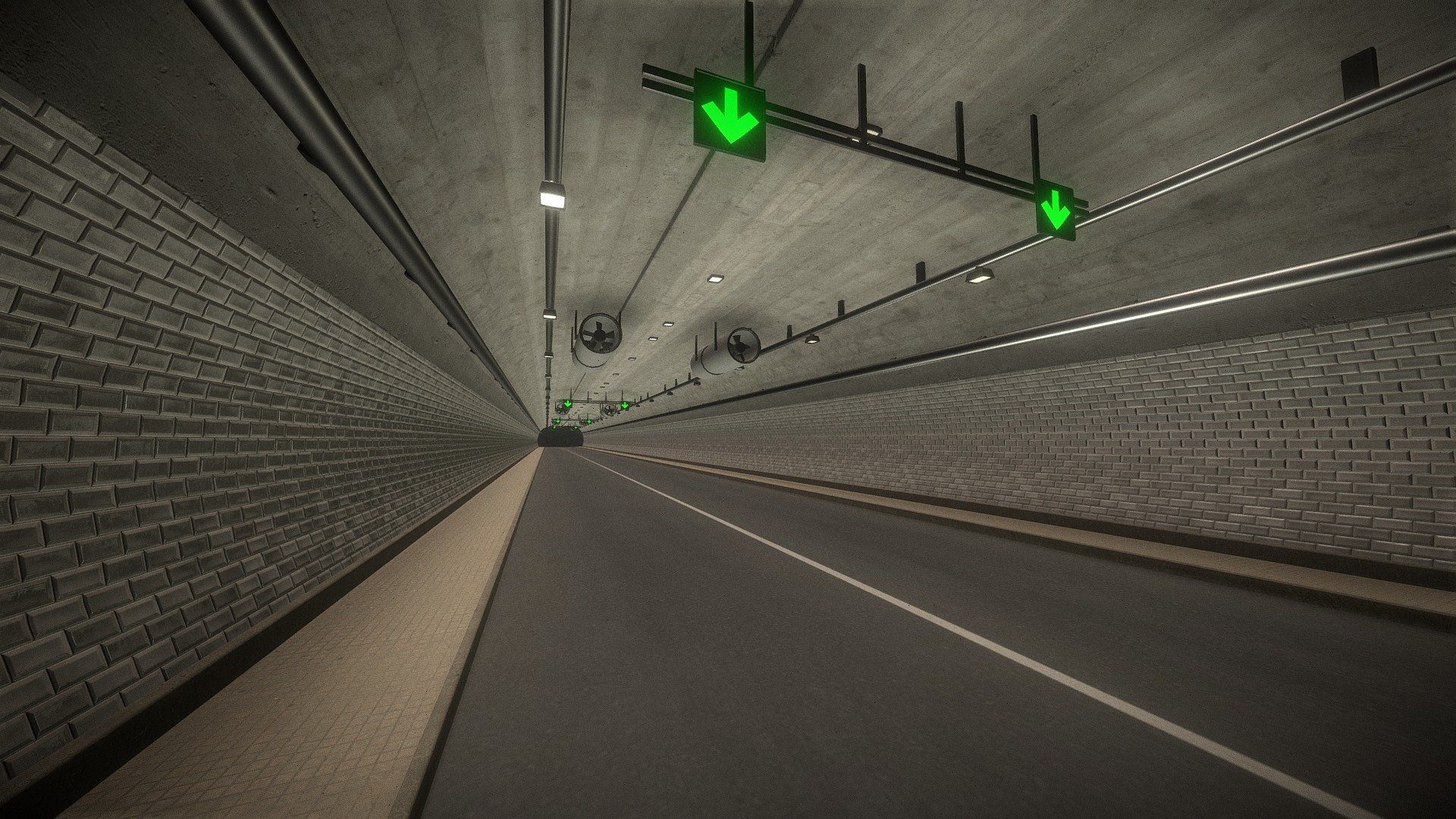 Simple Road Tunnel 3d model