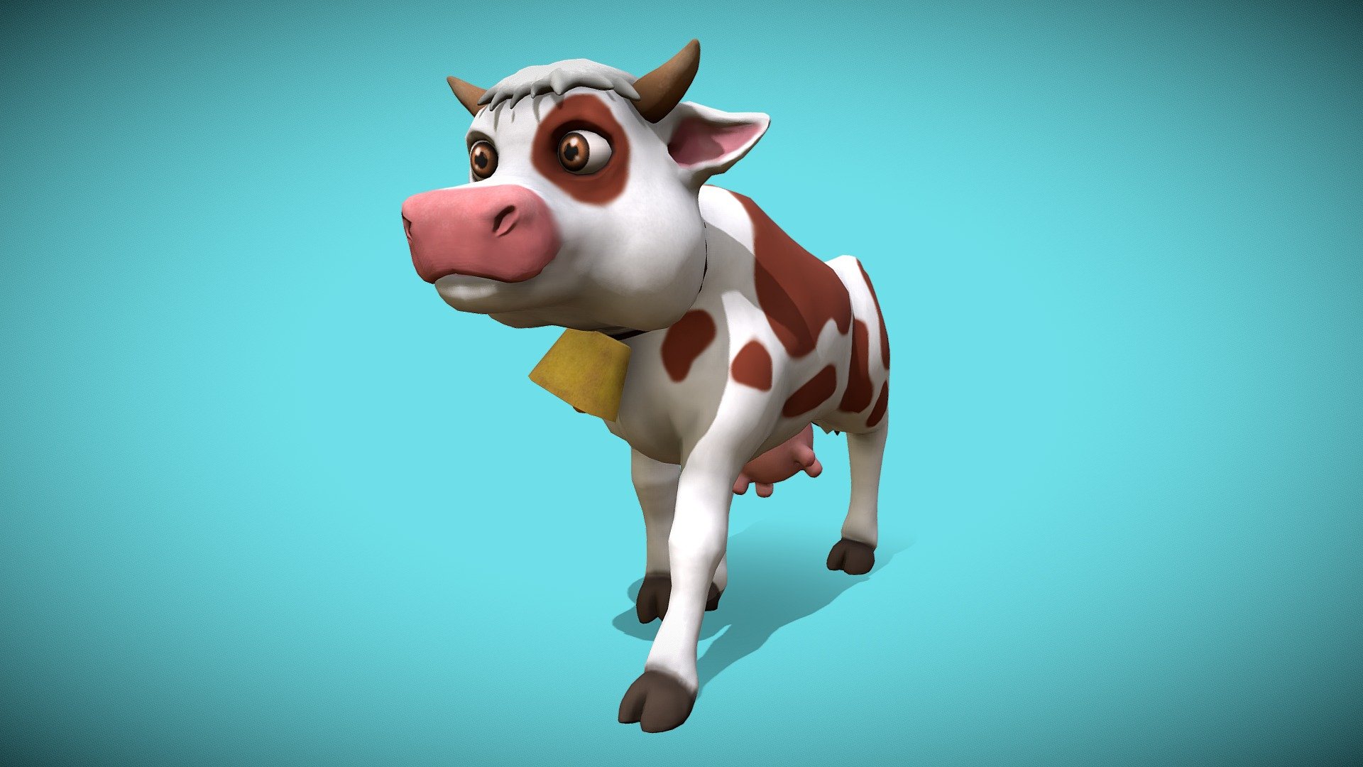 cartoon cow 3d model