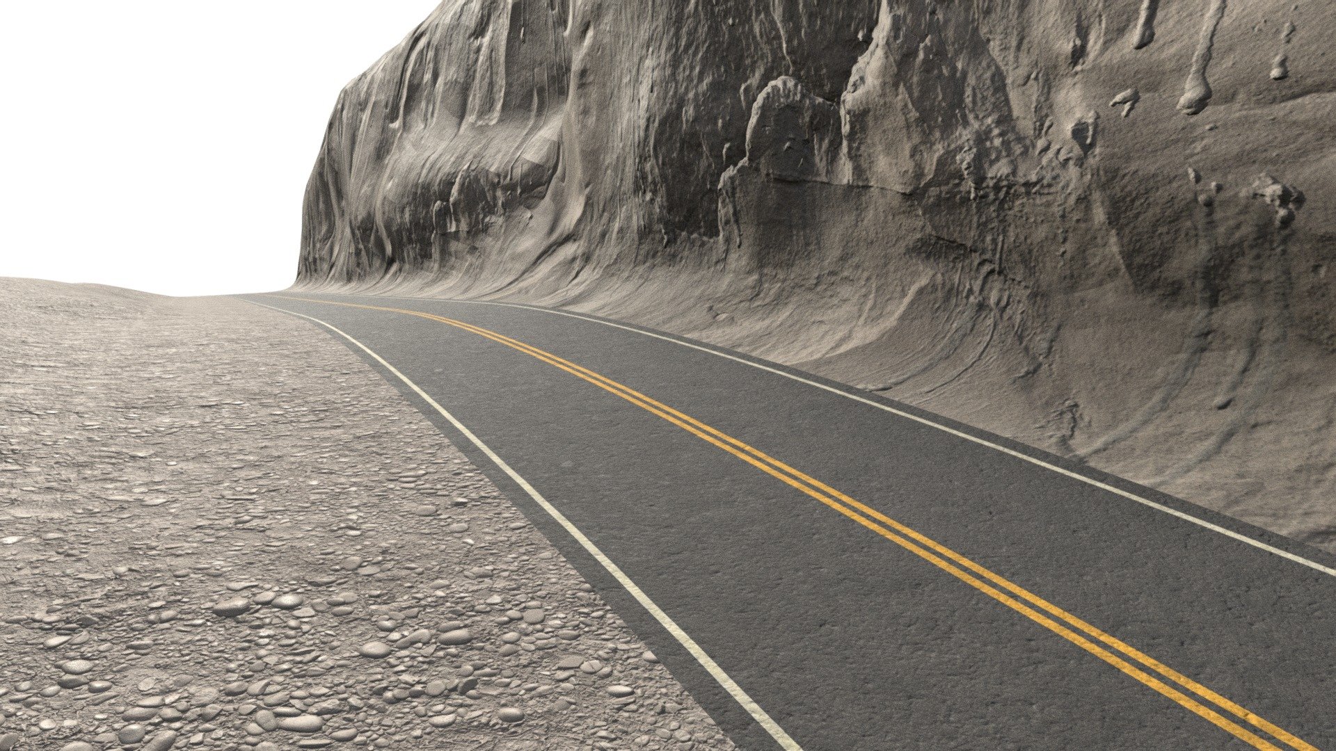 American Road Cliffside 3d model