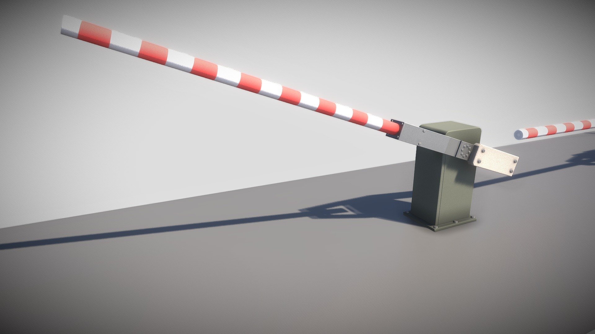 Low-Poly Railroad Barrier 3m 3d model