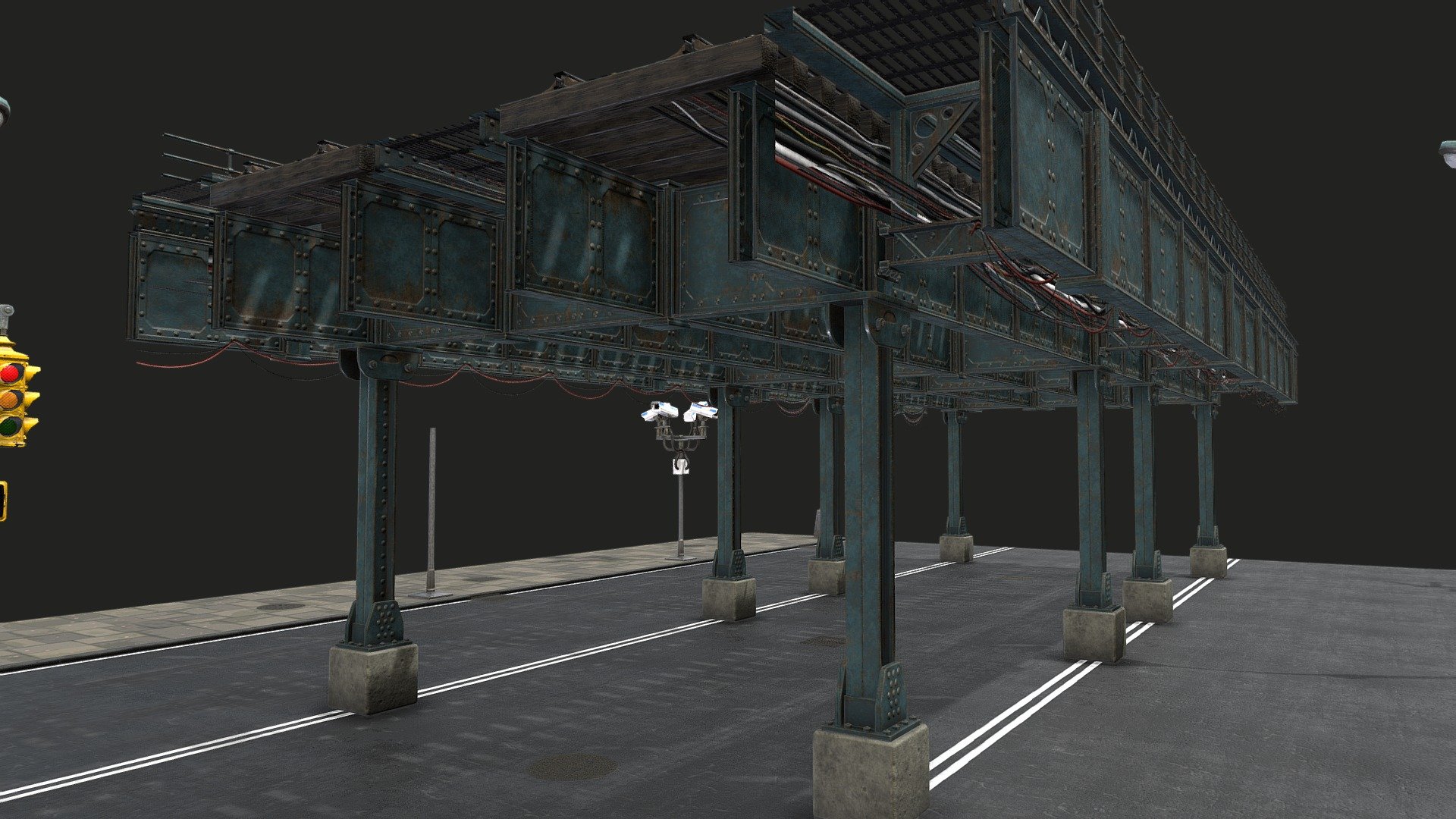 Elevated Railway Set 3d model