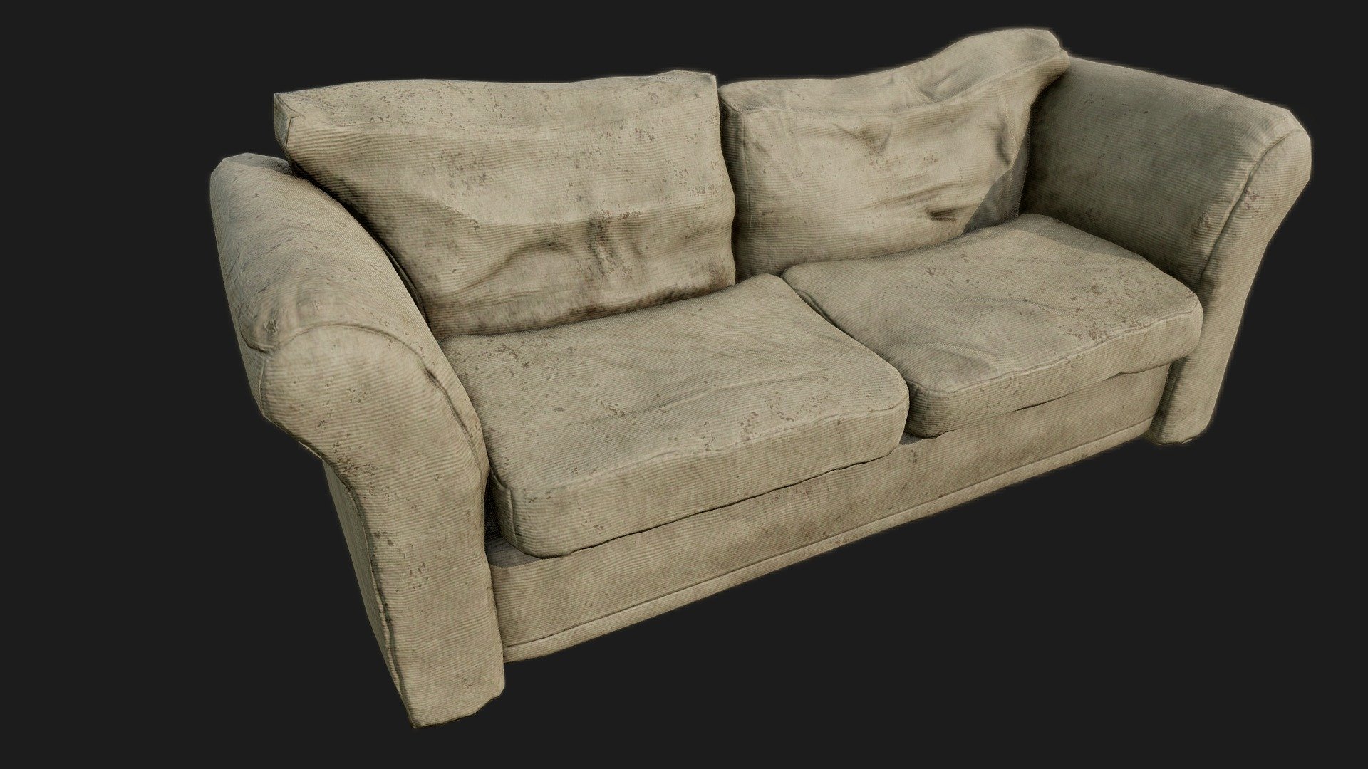 Old Dirty Couch PBR 3d model