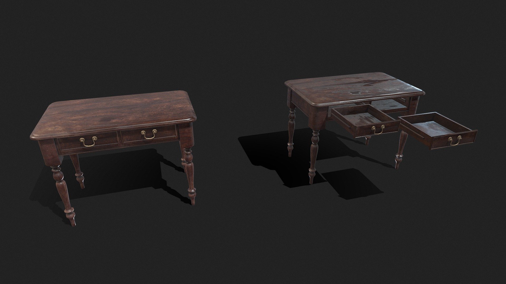 Vintage Desk 3d model