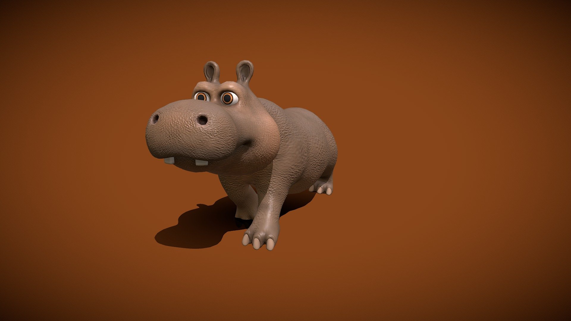 cartoon Hippo 3d model