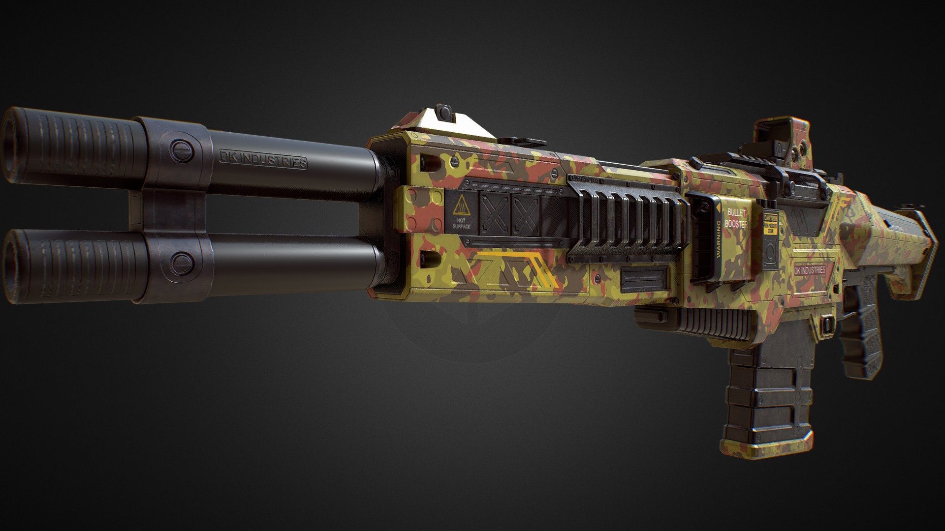 PBR Assault Rifle (Cammo Skin 1) 3d model