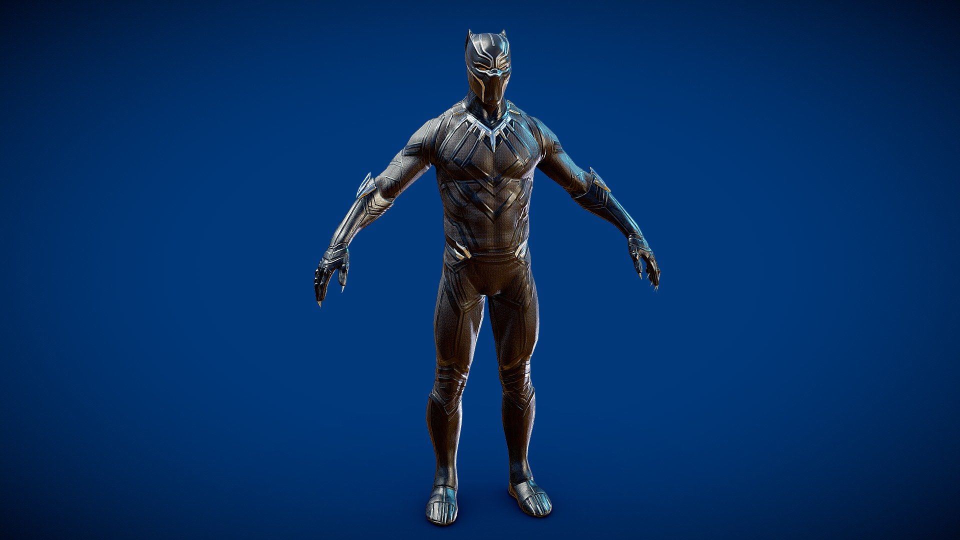 Marvel Super Hero-Black Panther version 1 3d model