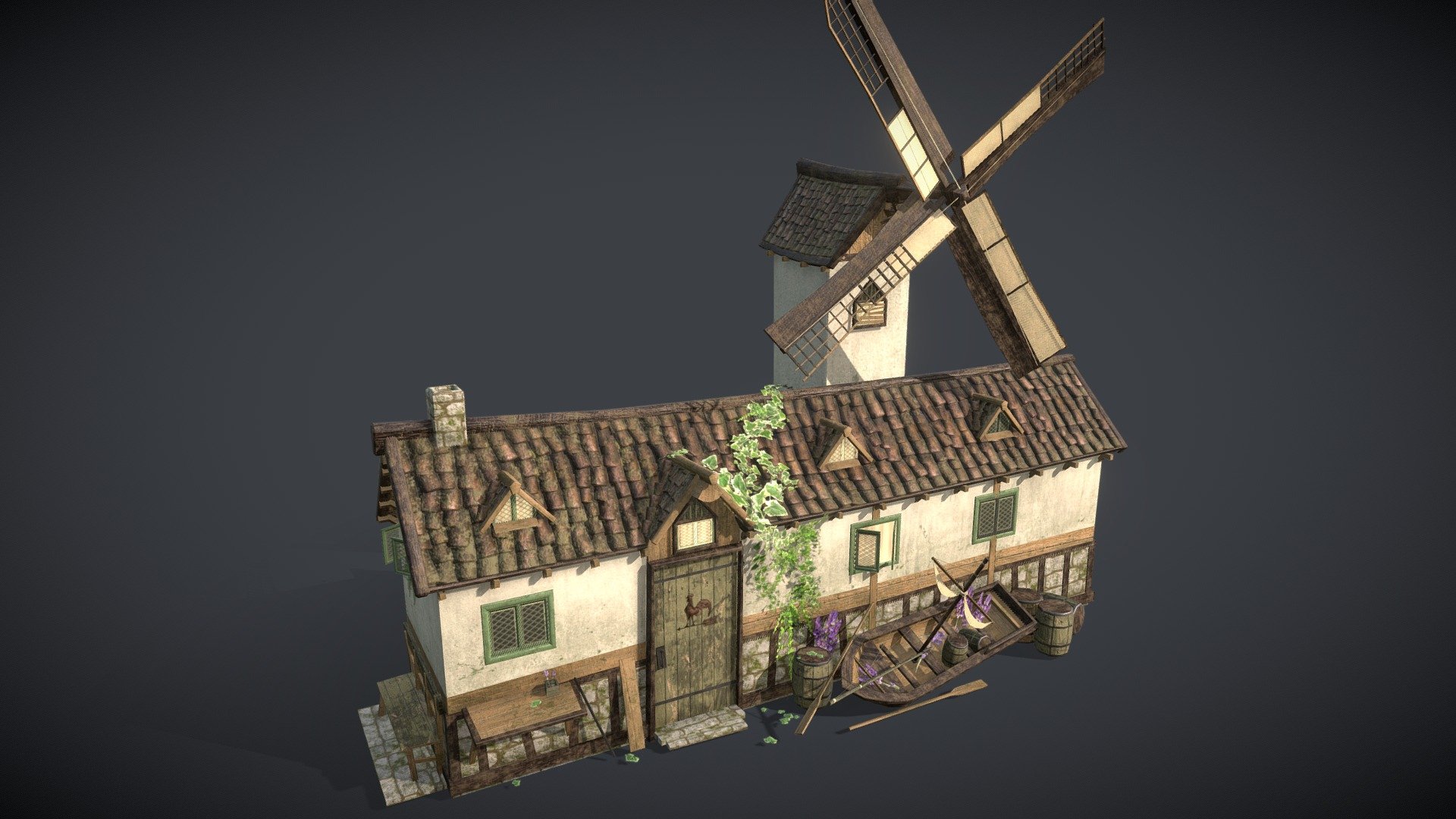 little house (game ready) 3d model