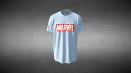 Loose Fit Marvel Print Tee Design