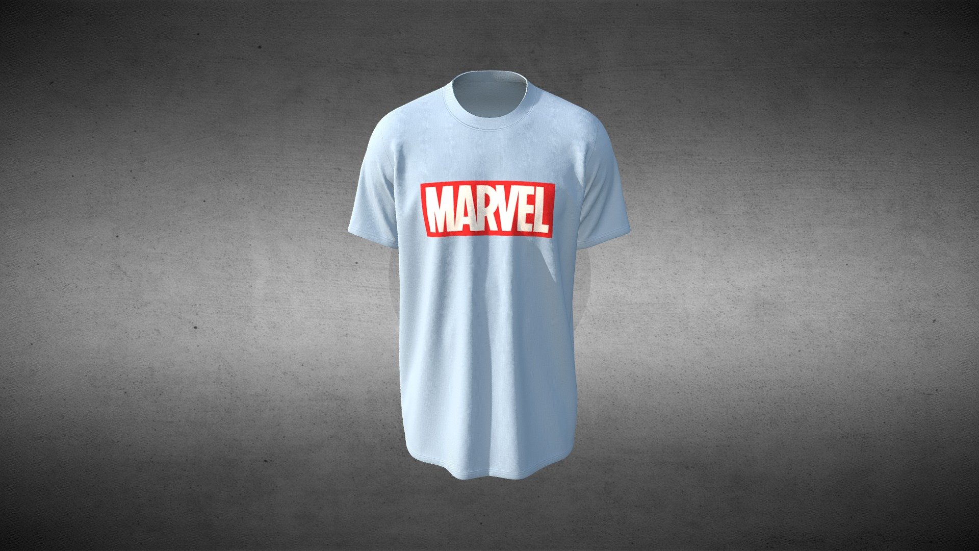 Loose Fit Marvel Print Tee Design 3d model