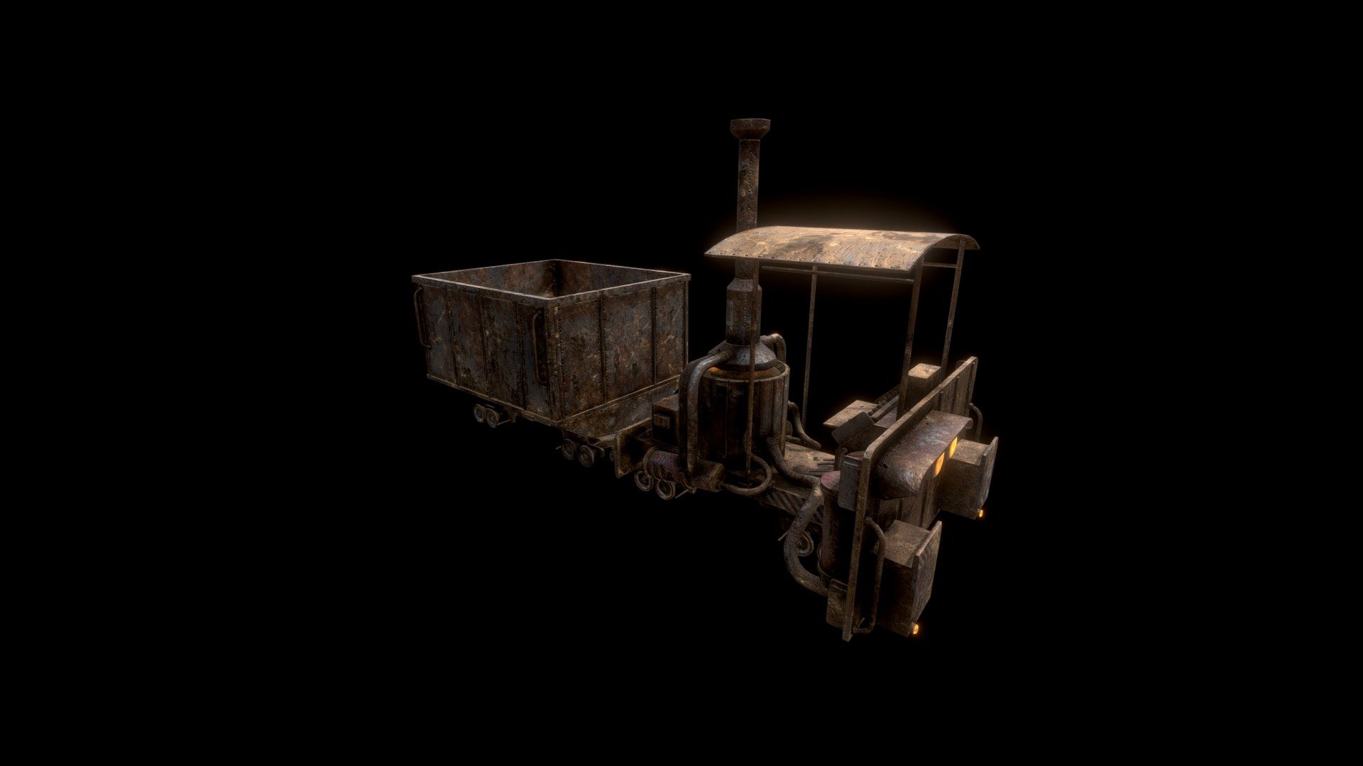 Old Rail Cart 3d model