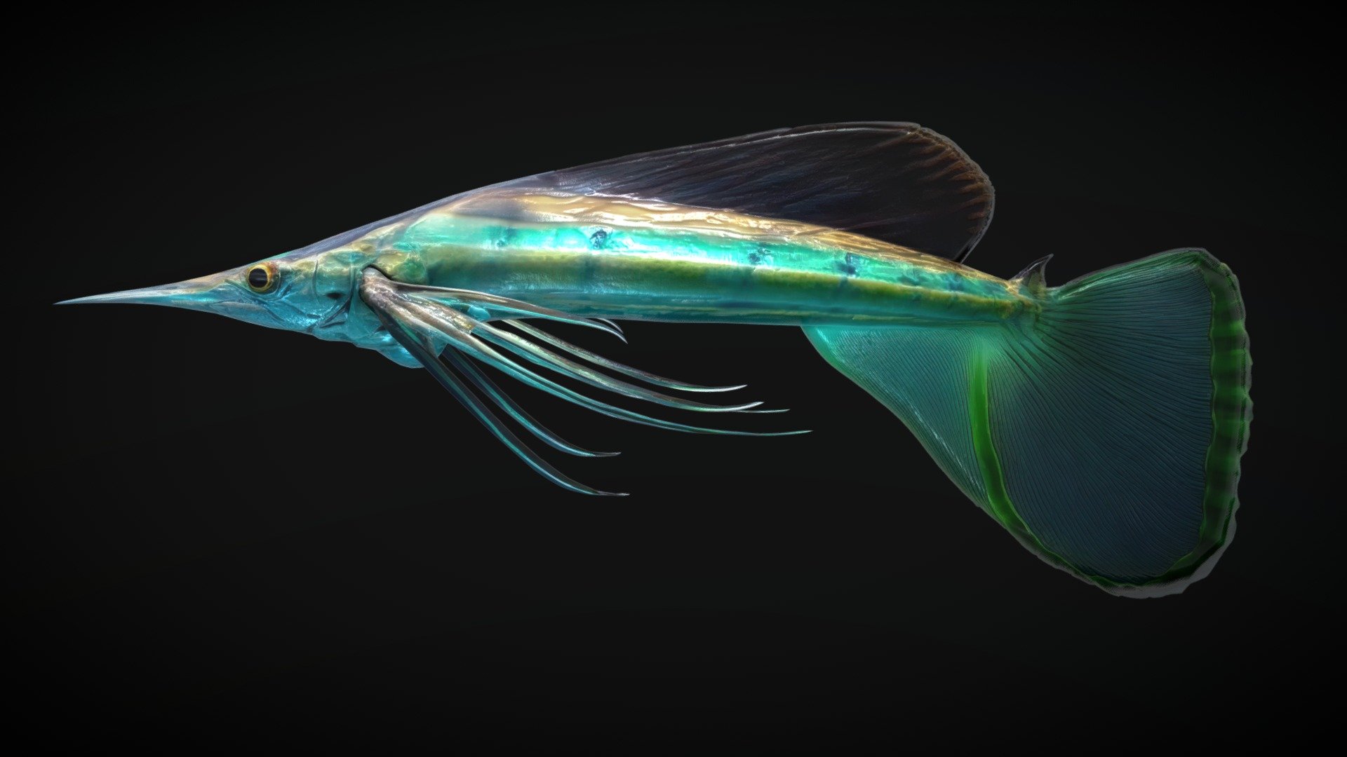 Alien Fantasy Fish 3d model