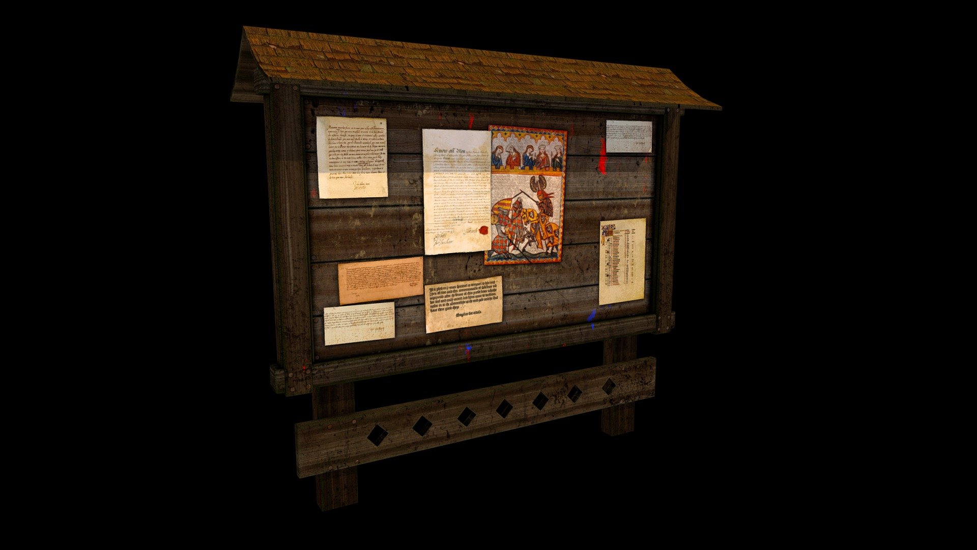 Medieval Notice Board 3d model