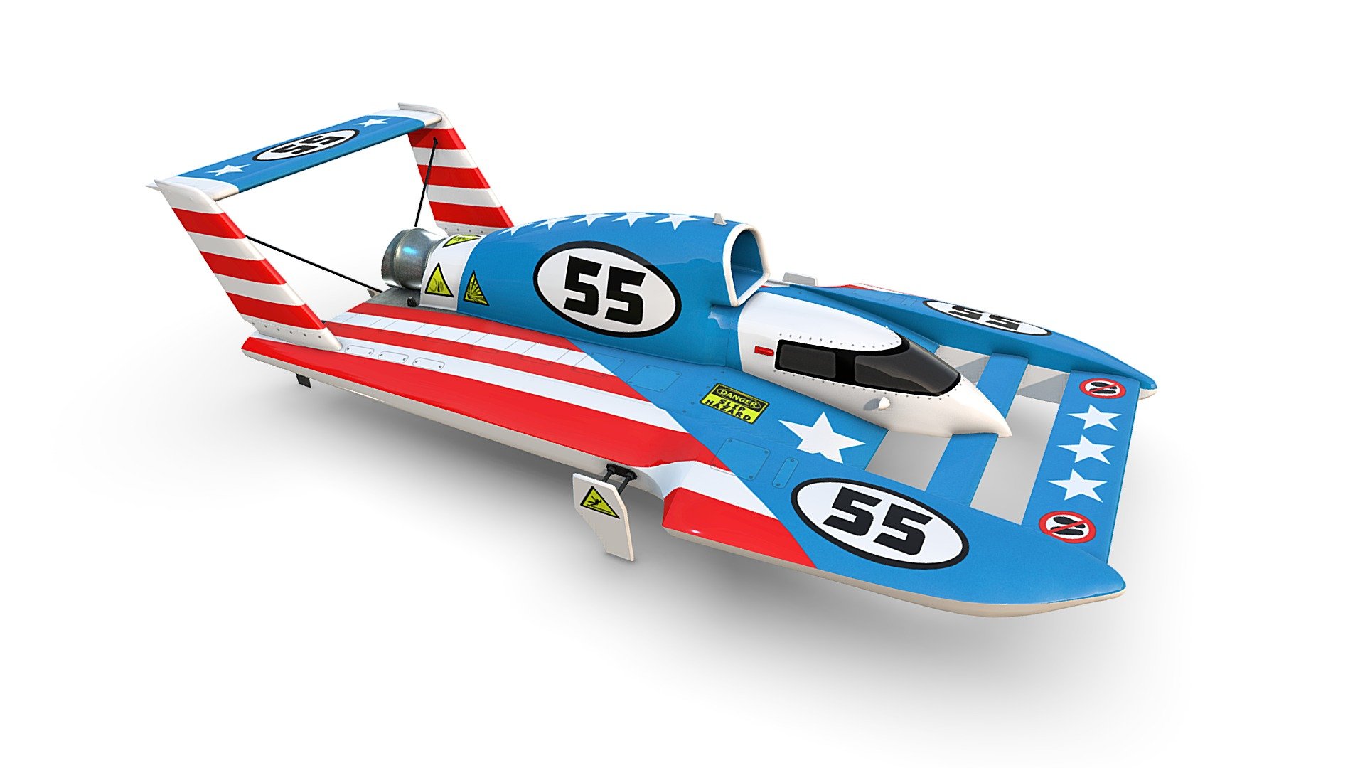 Hydroplane Racing Boat 55 3d model