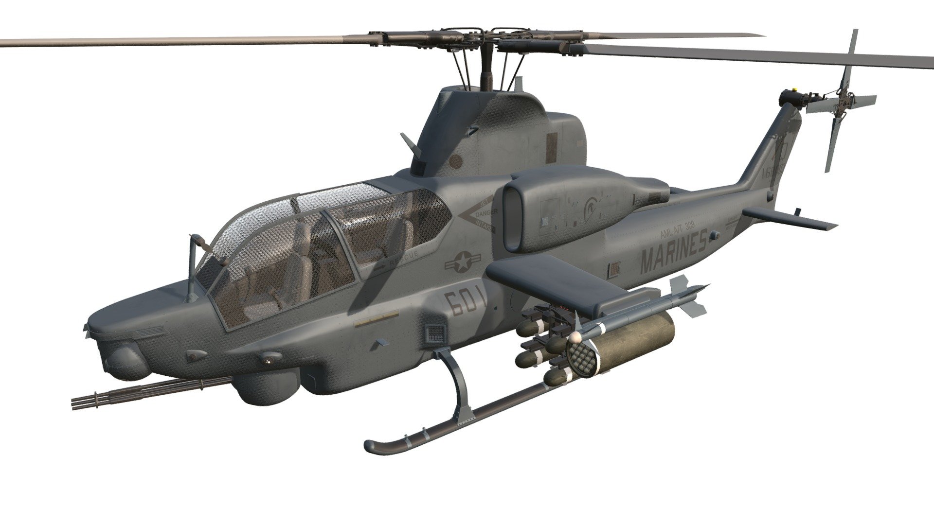 Bell AH-1Z Viper Attack Helicopter 3d model