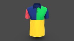 Men Color Block Polo Shirt