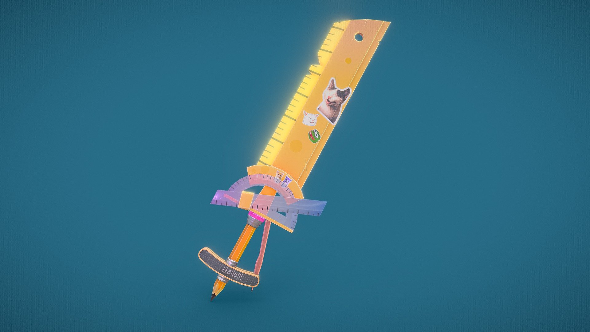 Geometric Sword Stylized 3d model