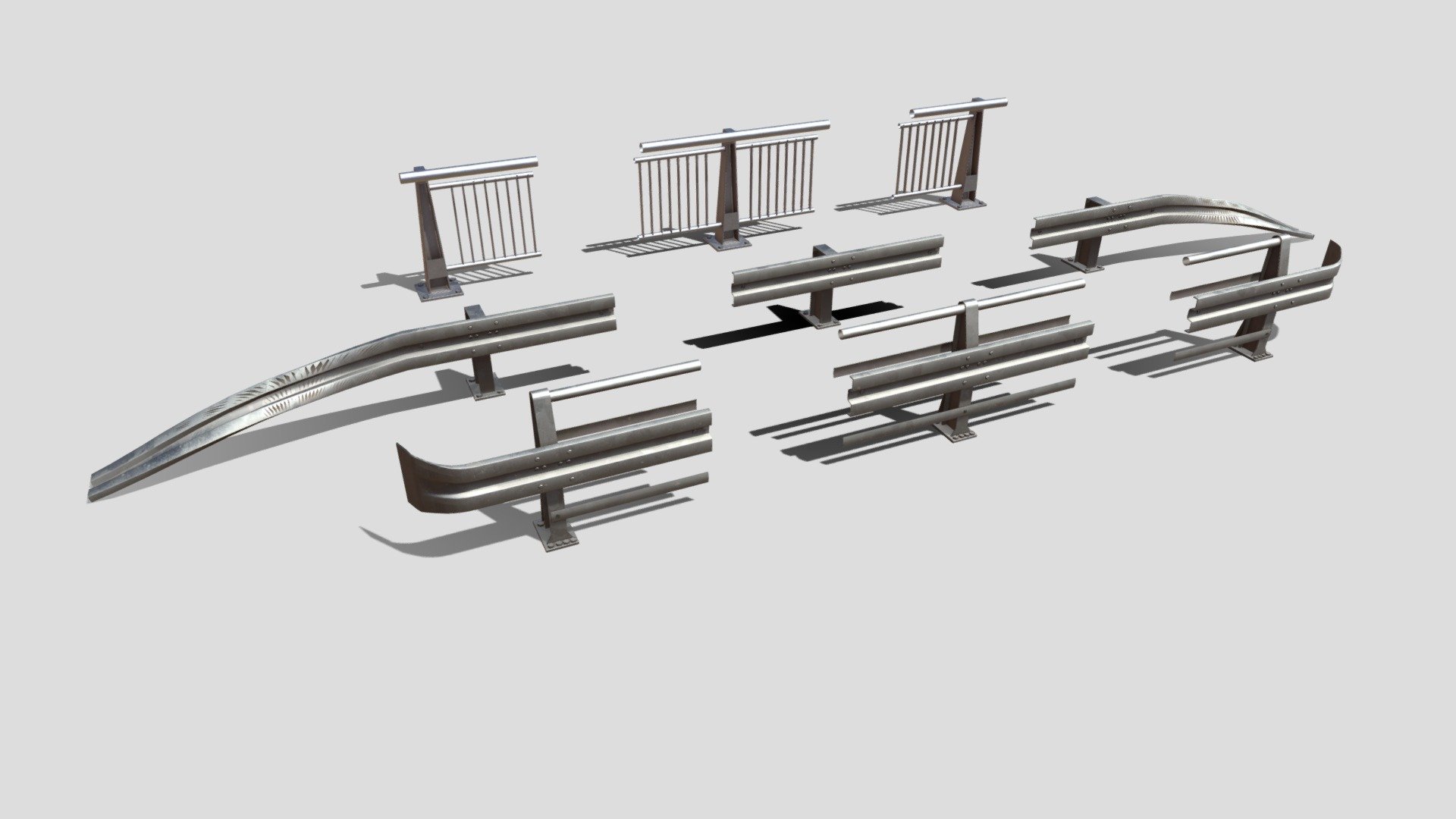 Street Barriers Pack 3d model