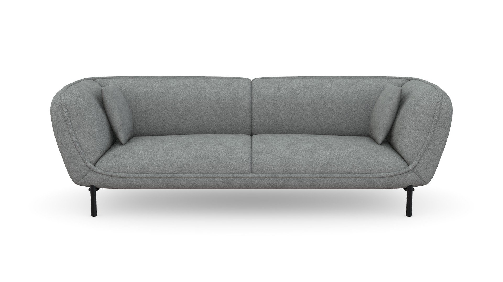 Sofa Bianca 3 Puestos Tela Kazan Gris P.Negra 3d model