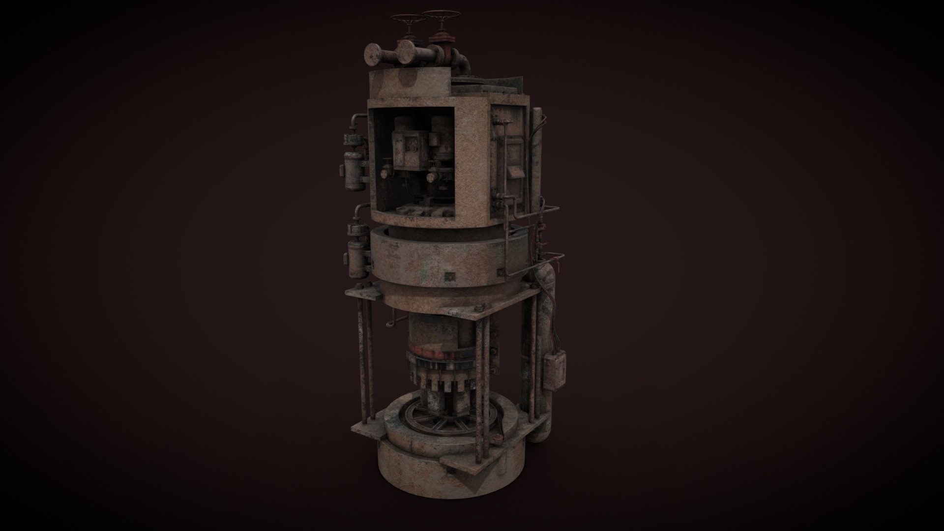 Rusted machinery device 3d model