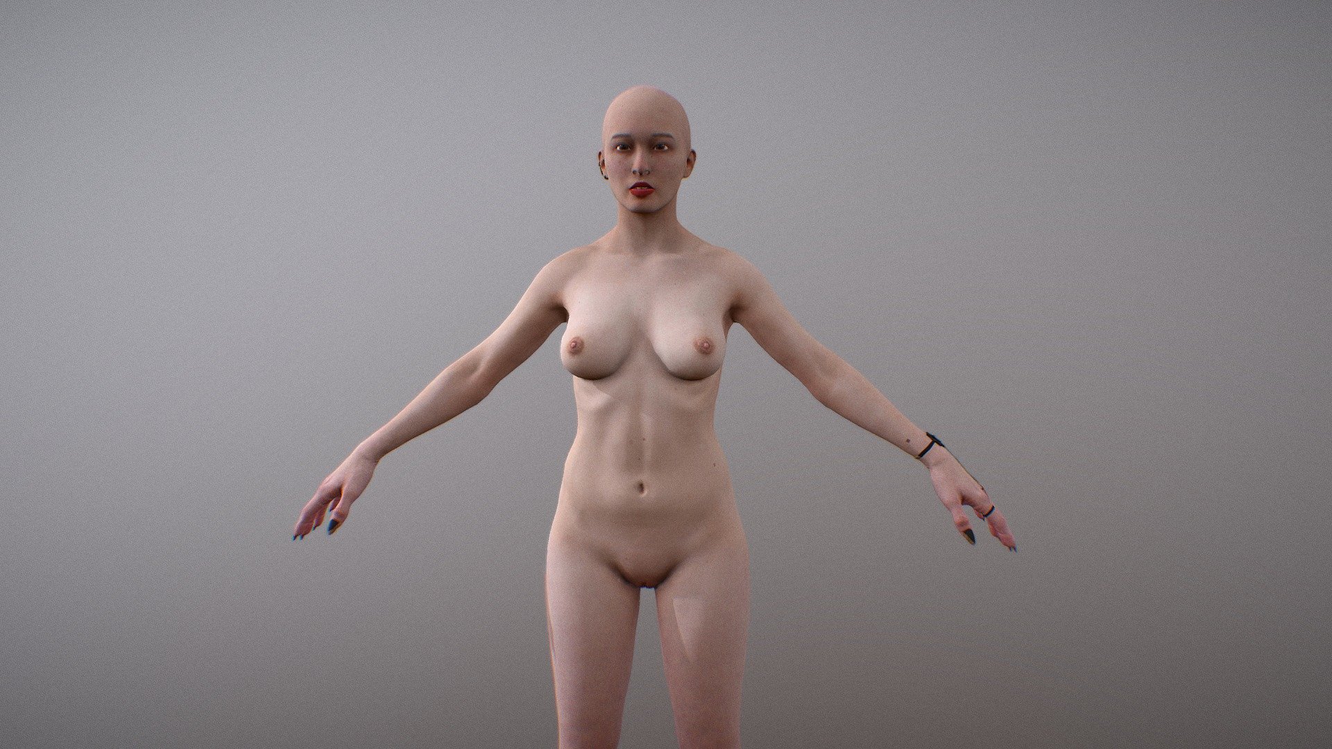 Realistic Naked Female (EXPERIMENT) 3d model