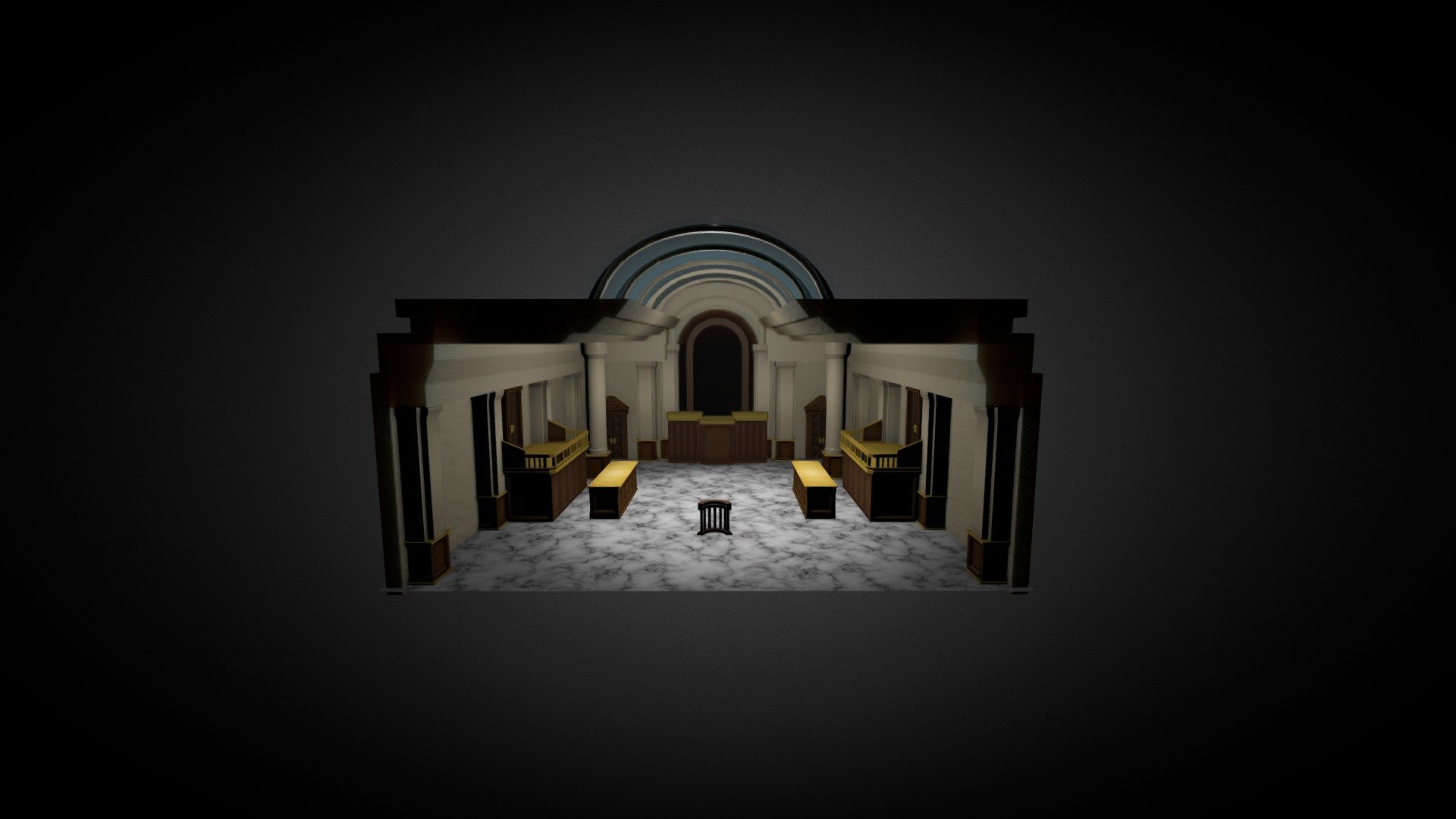 Ace Attorney Courtroom 3d model