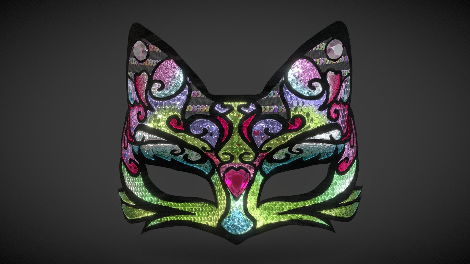 Masquerade Cat Mask / Carnival mask 3d model