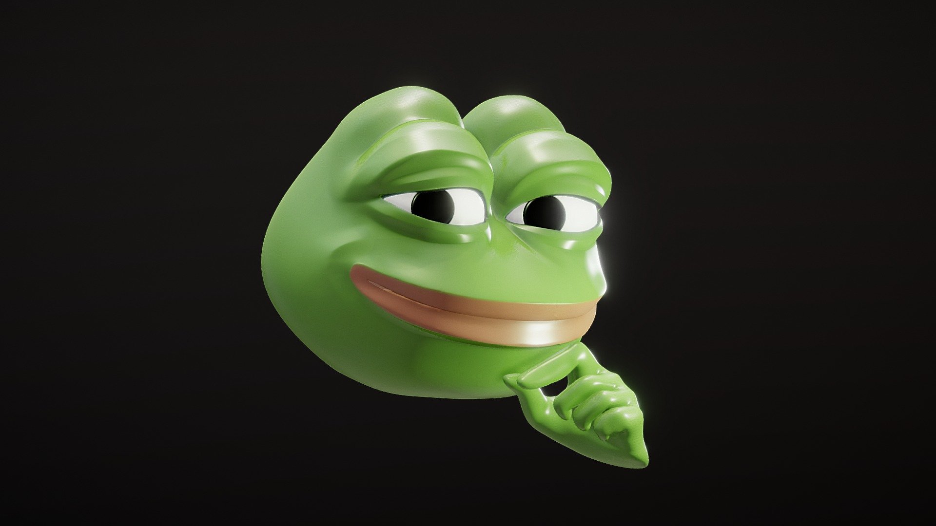 Smug Pepe 3d model