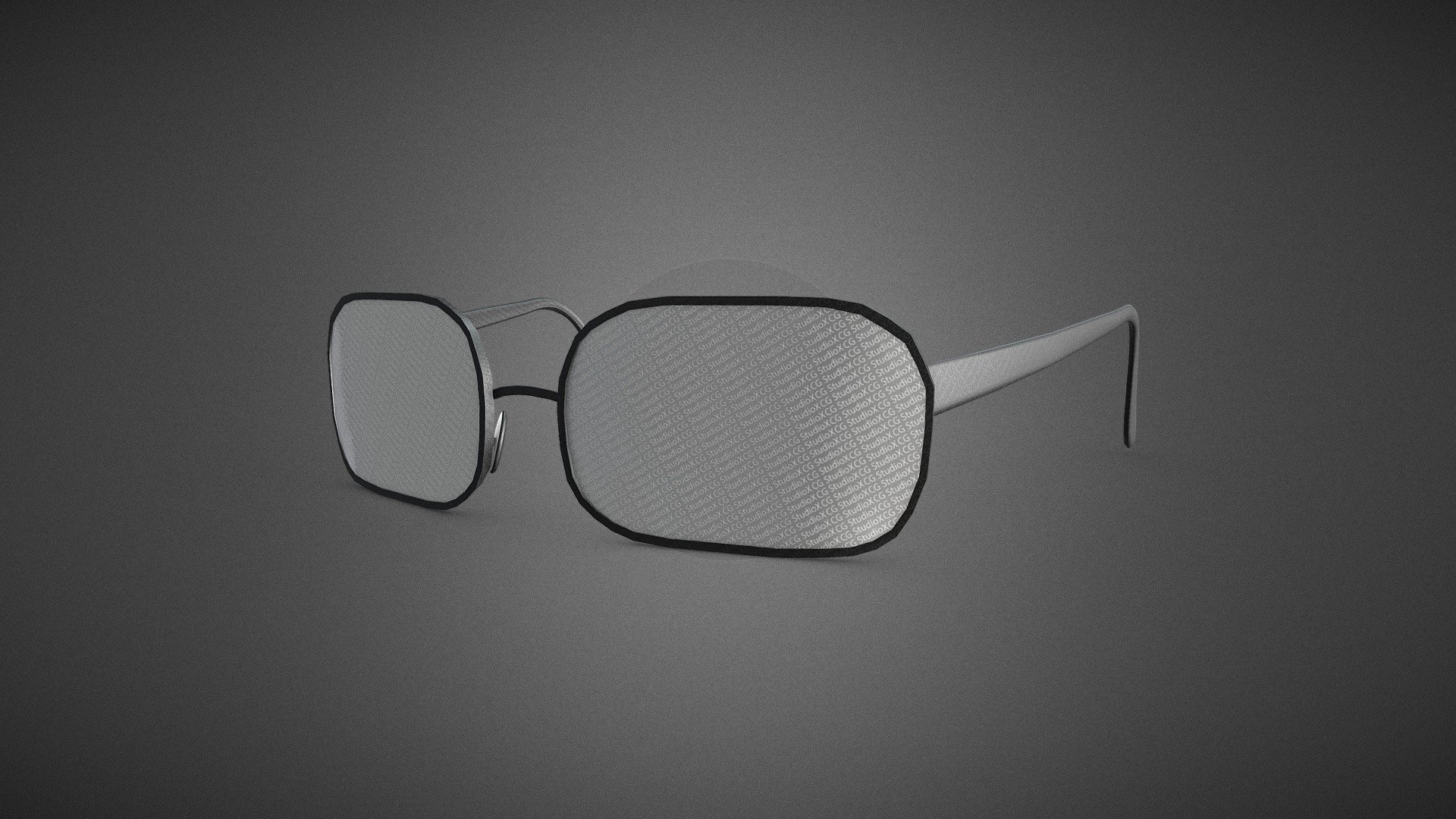 Stylized White Glasses Style 2 3d model