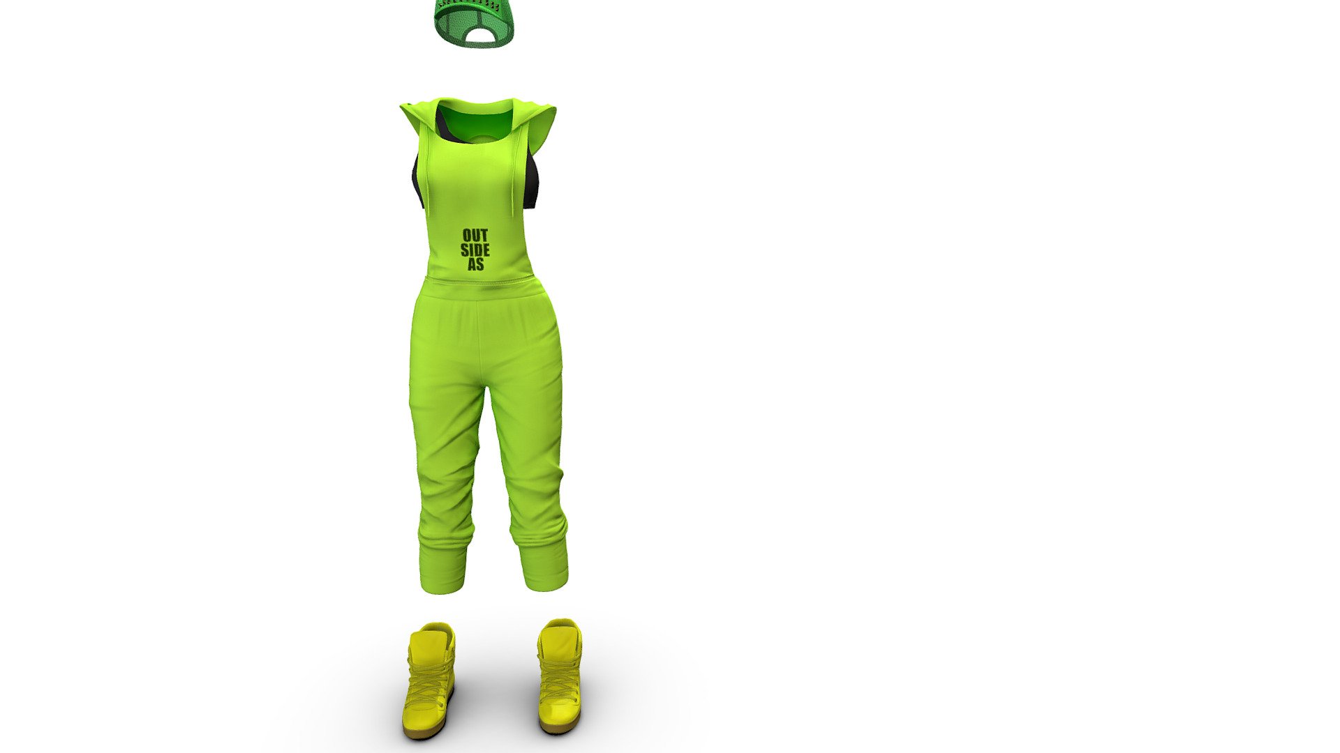 SAVE Female Hiphop Dance Costume 3d model