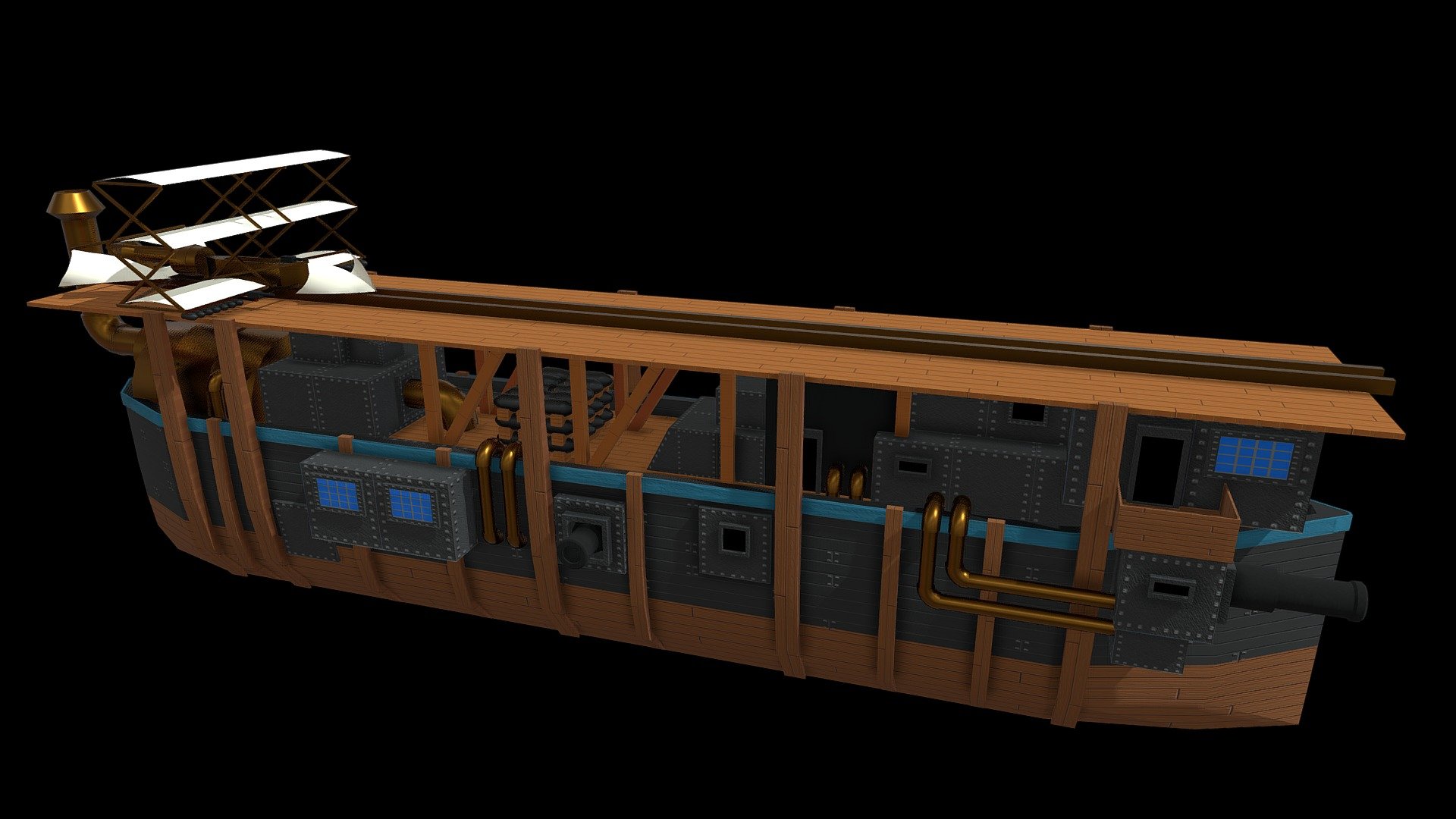 Recon war ship 3d model