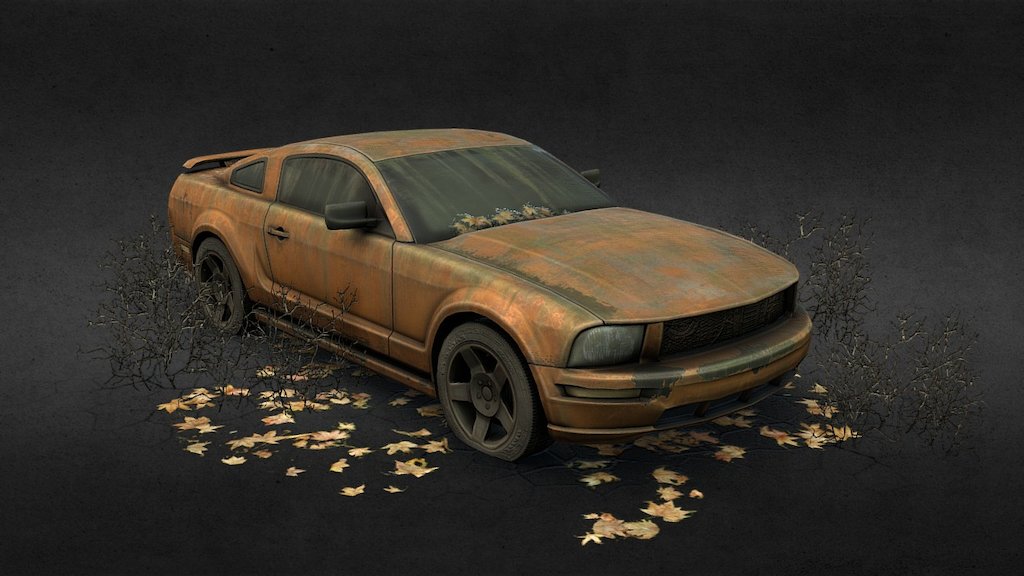 Abandoned Sports Car 3d model