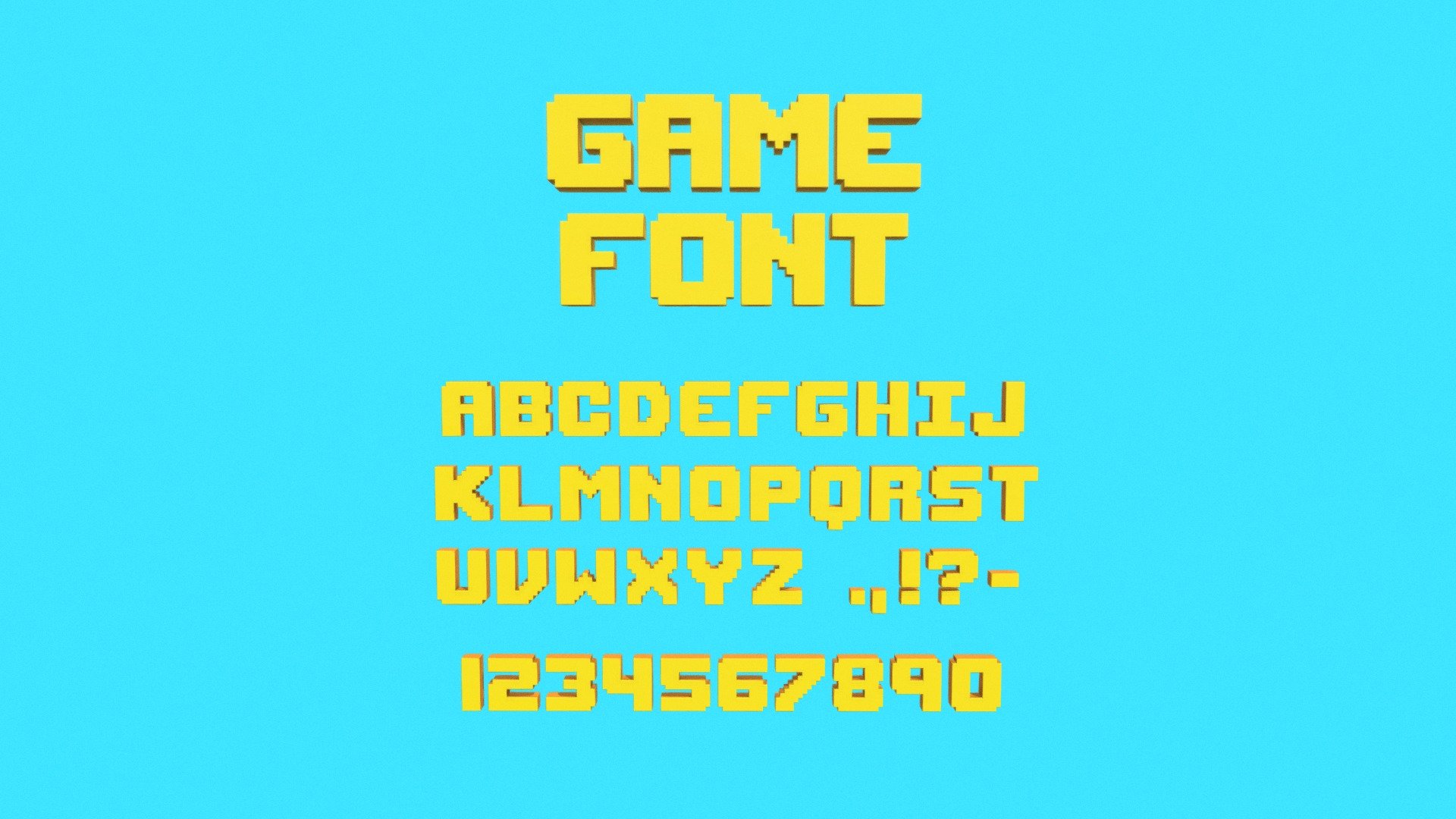 Game Font 3d model