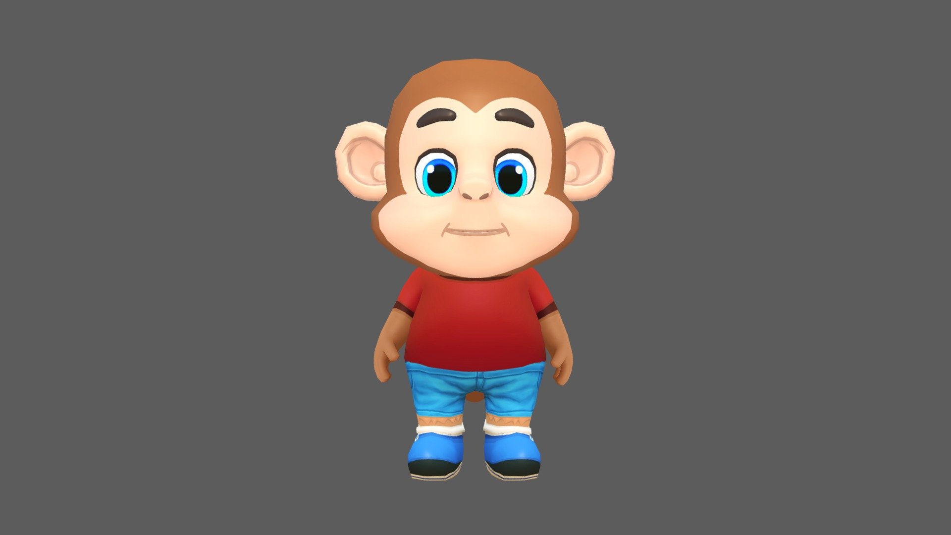 Monkey Chimp Primate Animated Rigged 3d model