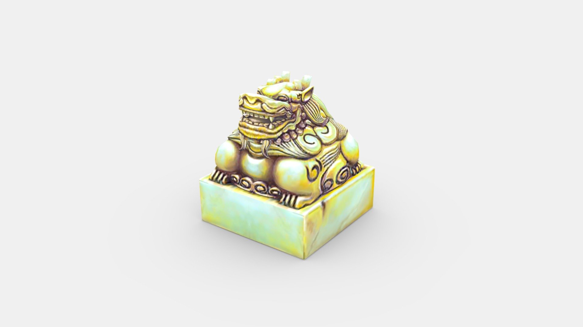 Cartoon Imperial jade unicorn seal 3d model