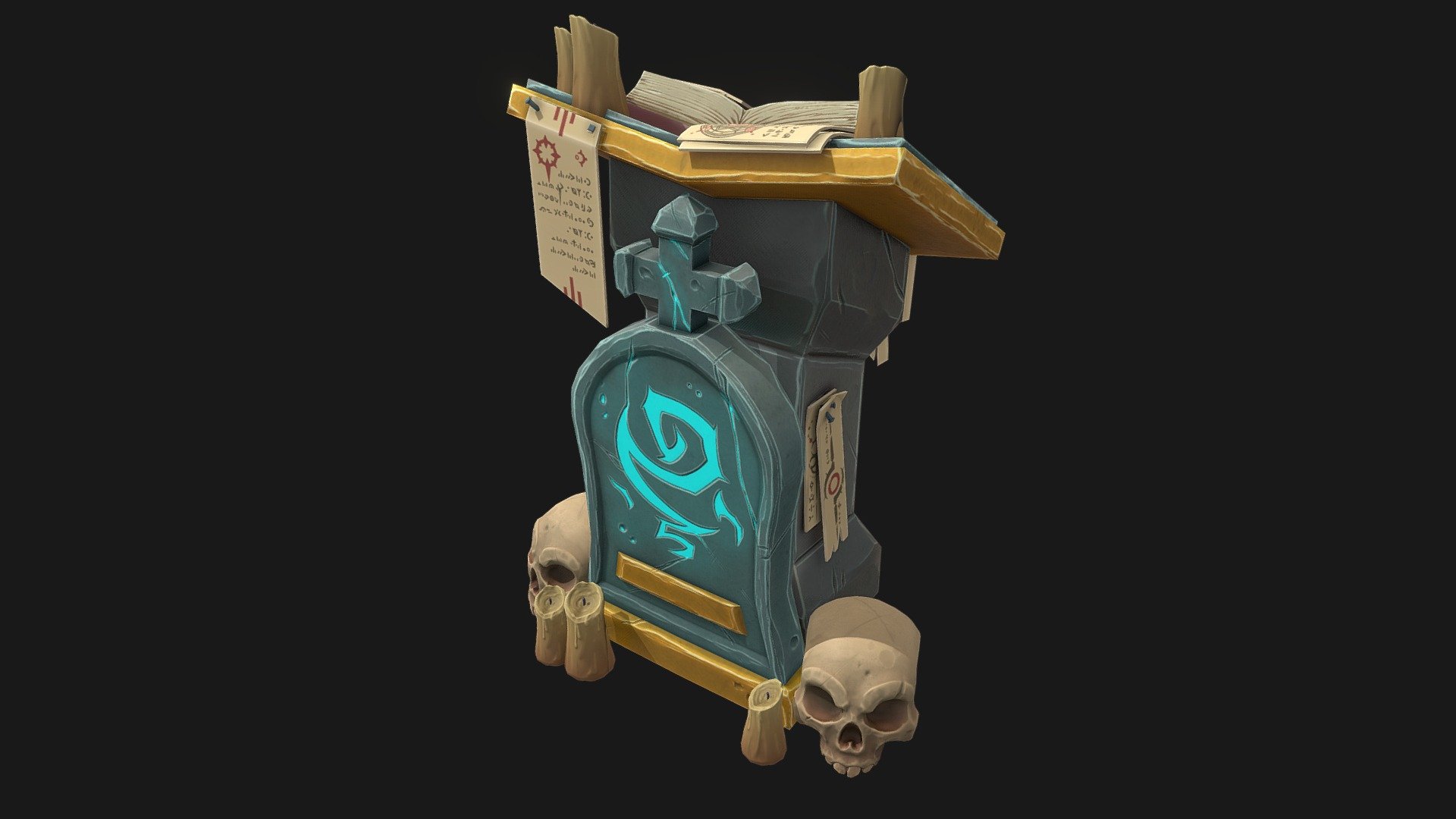 Stylized Book Altar 3d model