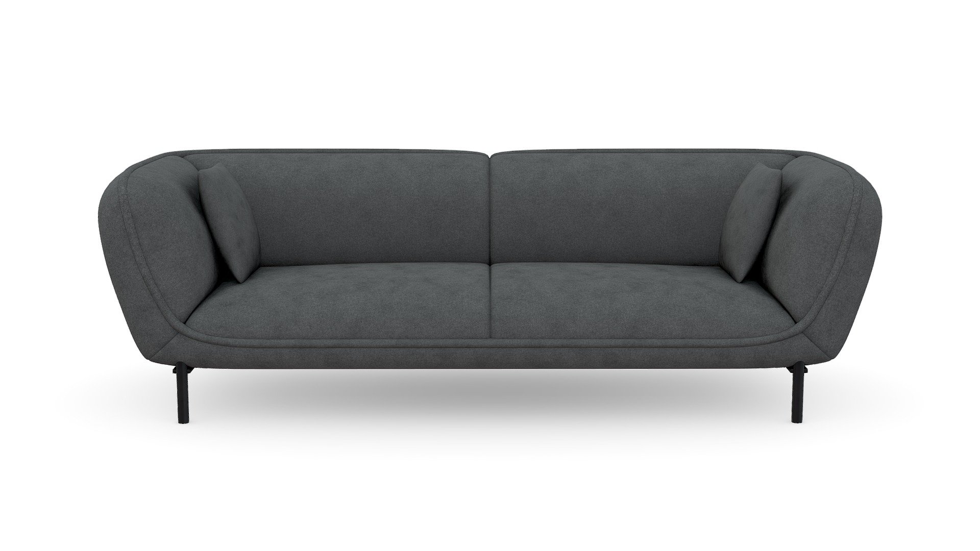 Sofa Bianca 3 Puestos Tela Kazan Plomo P.Negra 3d model