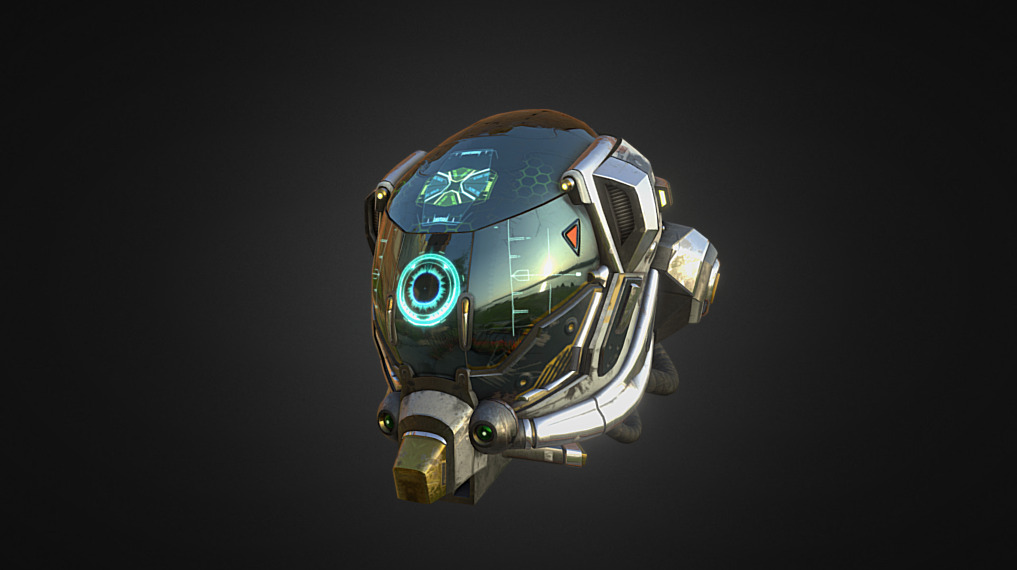 Battle Damaged Sci-fi Helmet 3d model