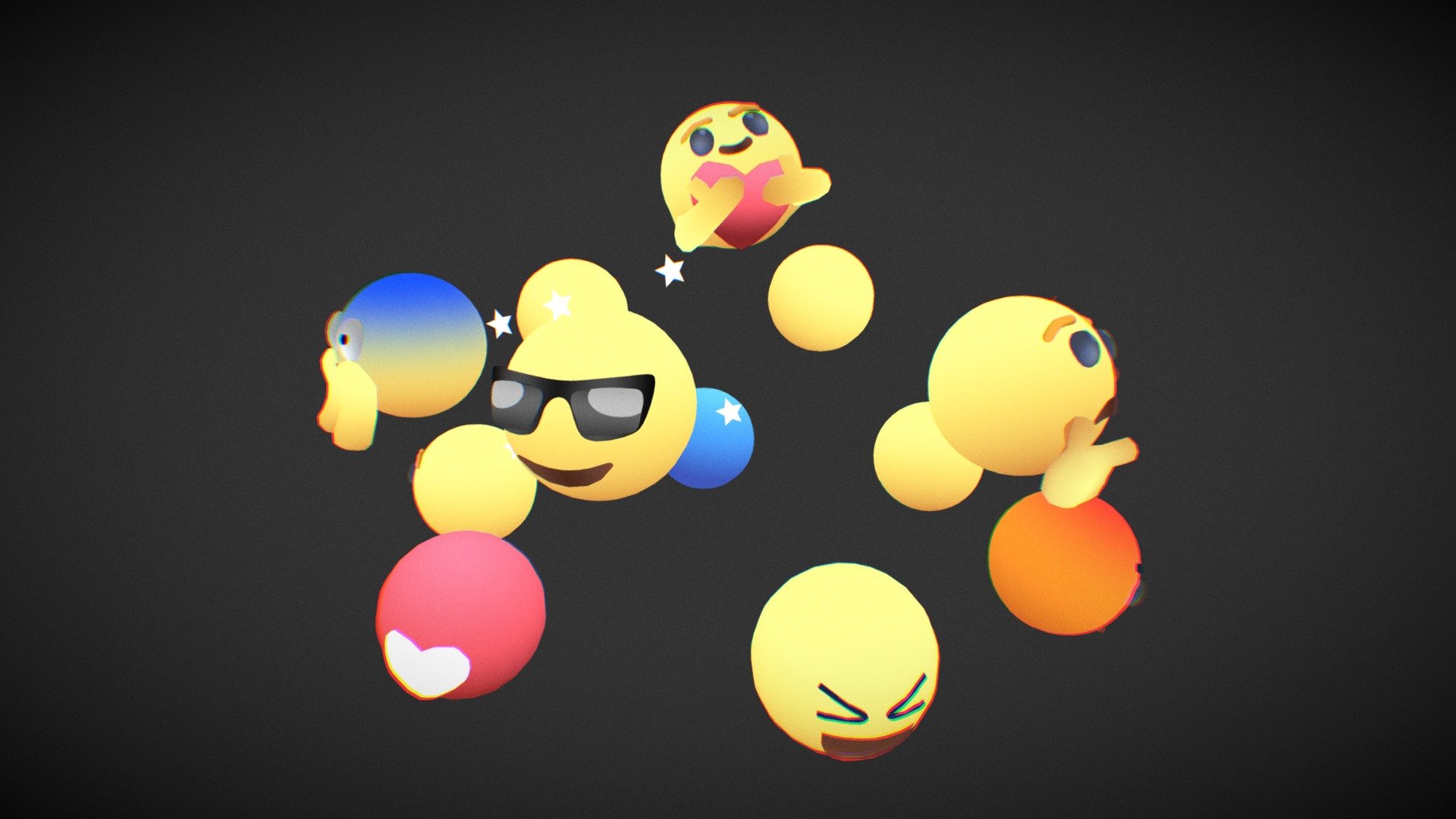 Emojis 3d model