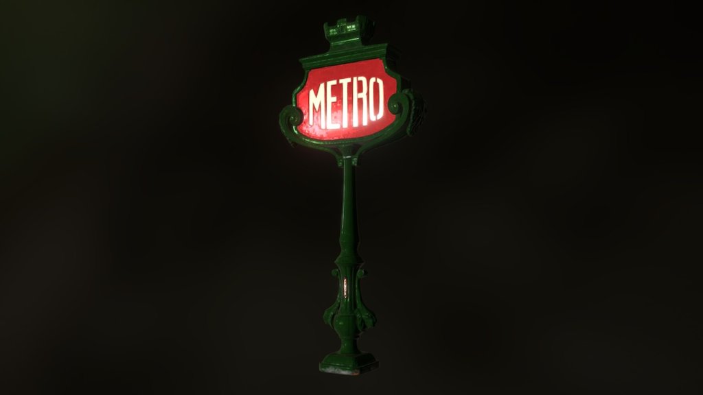 Panneau Metro 3d model